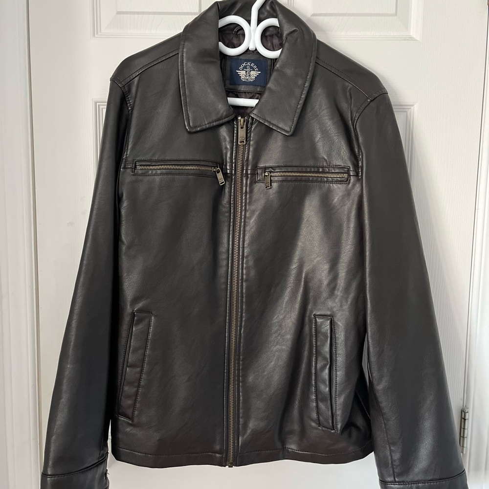 Dockers Men's Black Leather Jacket